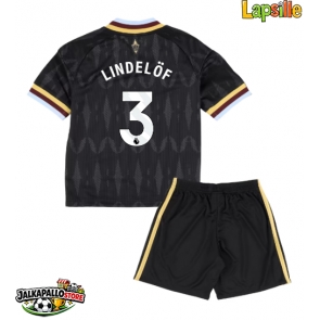 Aston Villa Victor Lindelof #3 Vieraspaita Lapsille 2026-27 Lyhythihainen (+ shortsit)